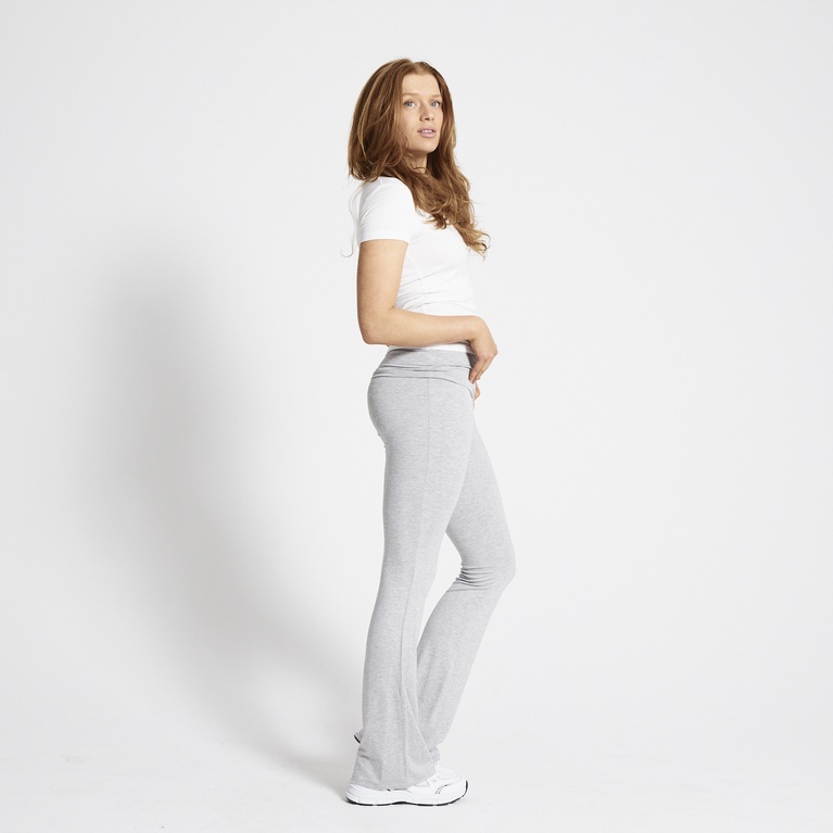 Folded yoga pants "Noelle" Grey Melange
